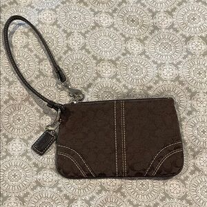 Coach Brown Wristlet Clutch